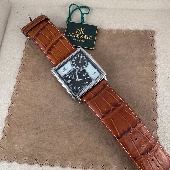 Square ADEE KAYE AK410-M Multi Dual Time Men's Quartz Wristwatch Like New WT - Picture 2 of 9